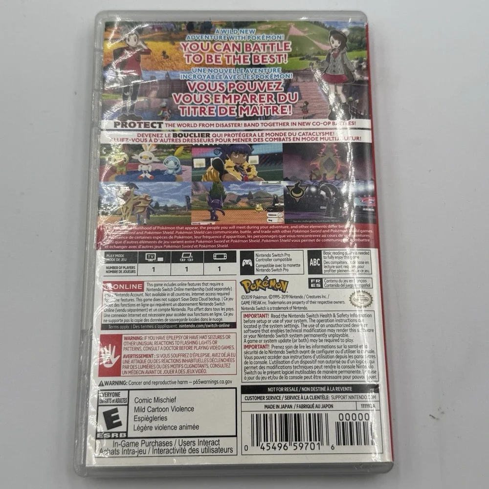 Pokemon Shield Nintendo Switch 2019 Game Cartridge Case Not For Resale NFR